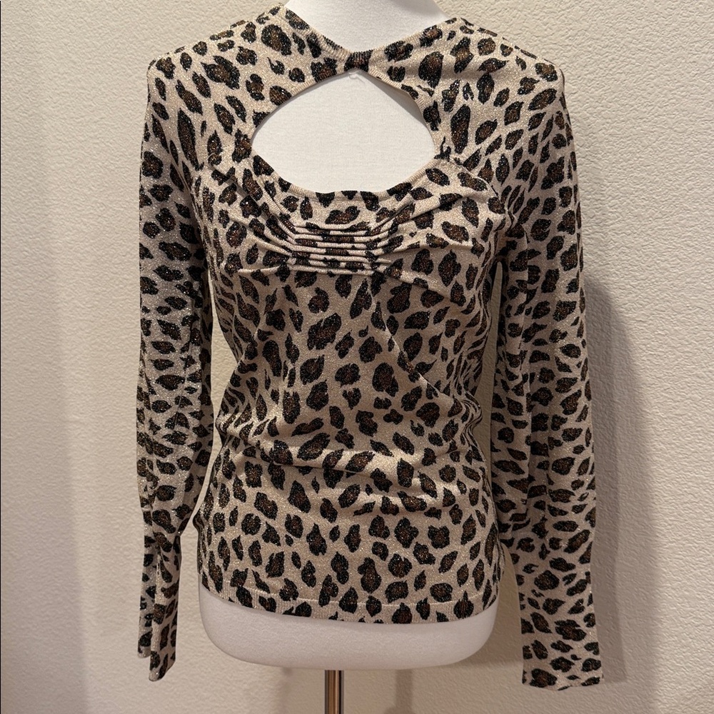 Cache Animal Print Long Sleeve Top